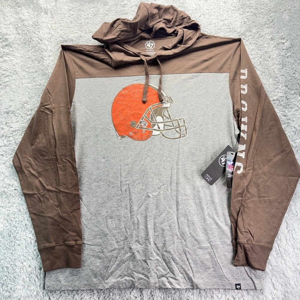 '47 Cleveland Browns Helmet Hoodie 3XL Franklin Wooster NFL New NWT Long Sleeve